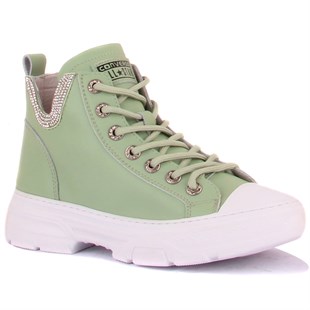 21Y390-4 Yeşil Kadın Ayakkabı 